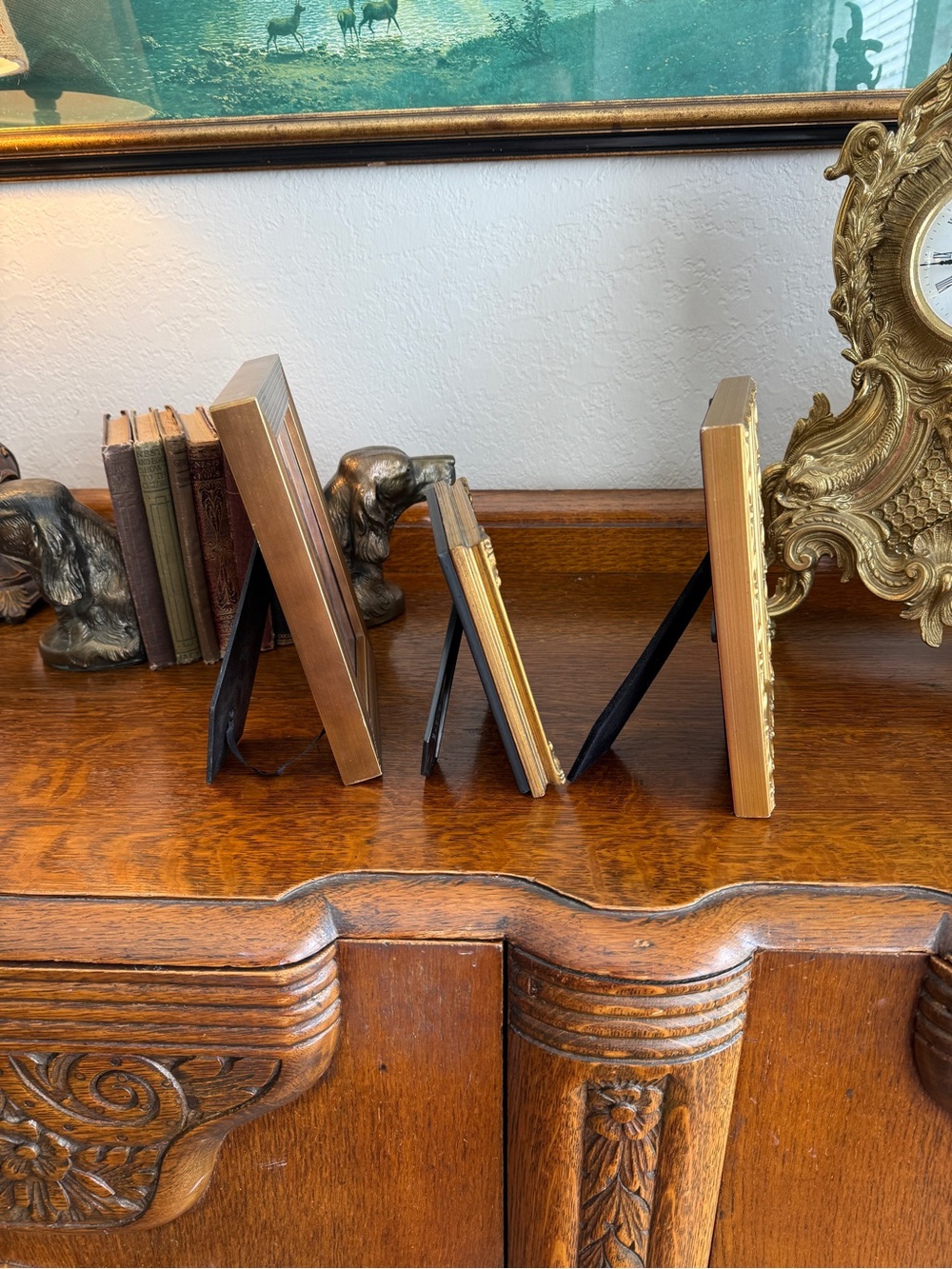 Vintage Set of 3 Gold Ornate Cat Portrait Frames - Picture 9 of 17